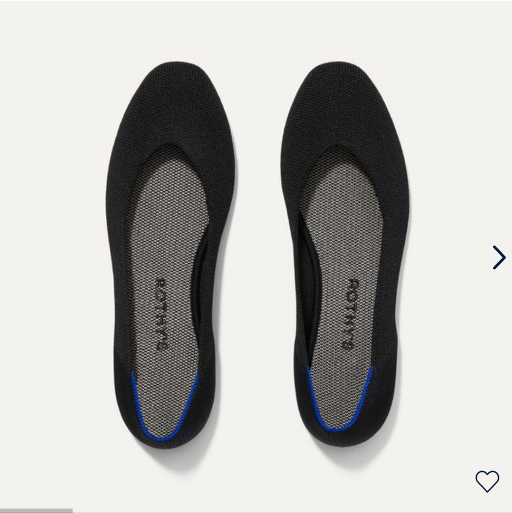 Rothy's Black Flats with Blue Accents